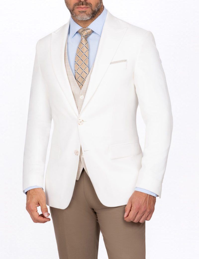 SK39SF02M006-Off-white-394-3 Three Combination Slim-Fit 3-Piece Suit