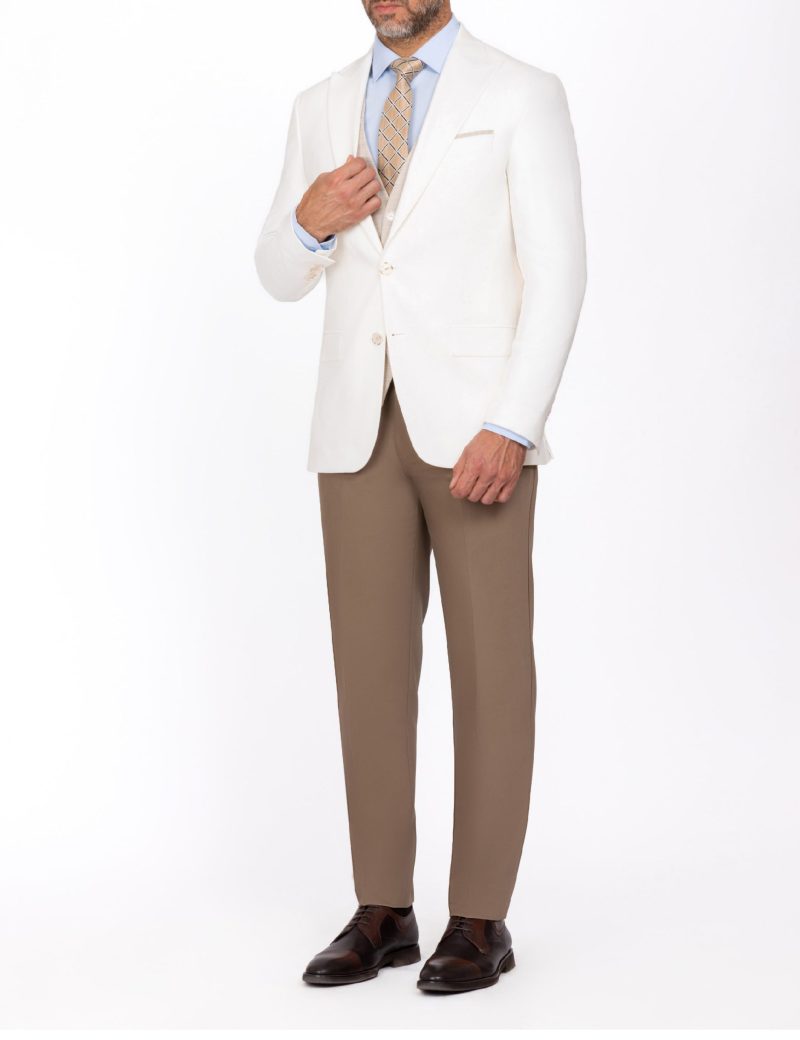 SK39SF02M006-Off-white-394-5 Three Combination Slim-Fit 3-Piece Suit