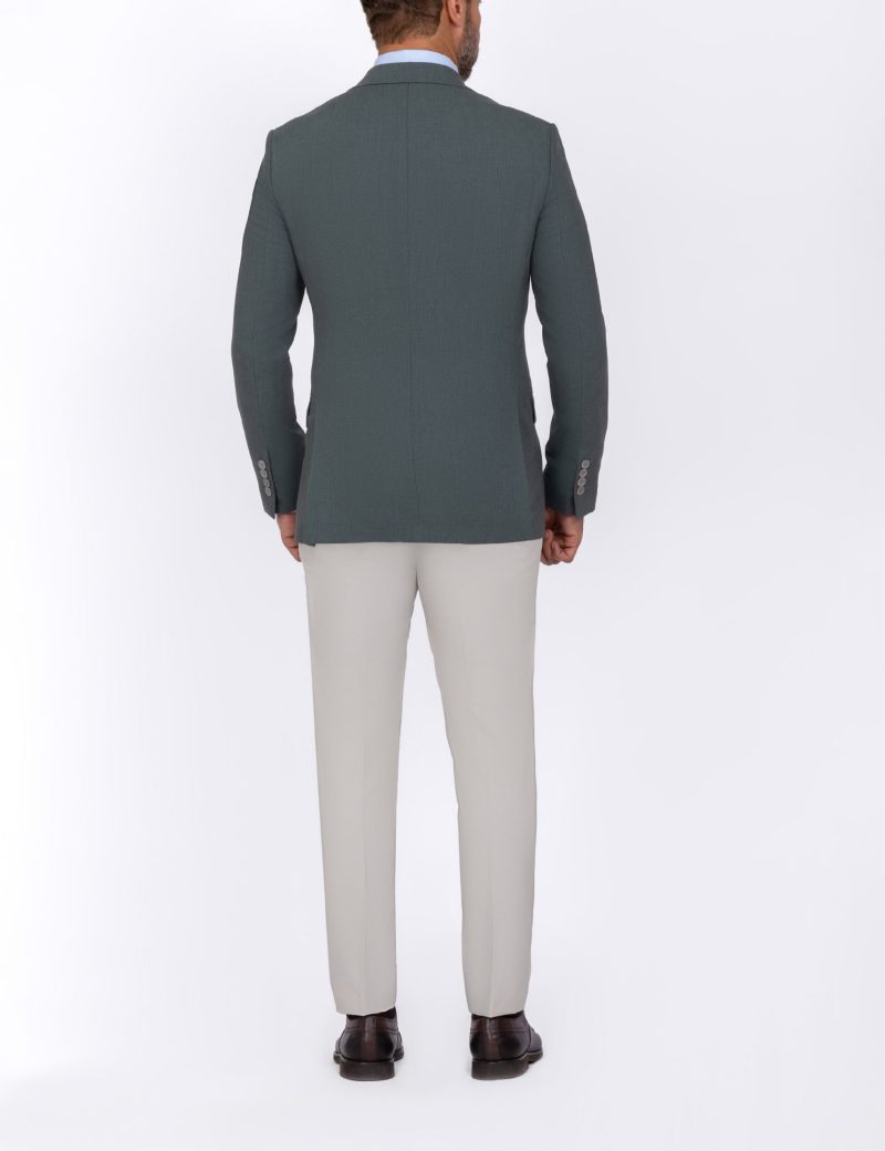 SK39SF02M007-Olive-523-5 Slim-Fit 3-Piece Three Combination Suit