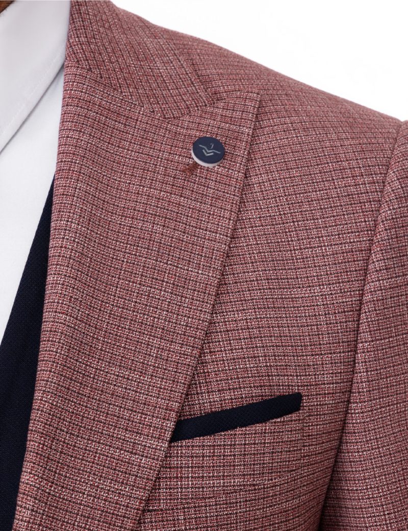 SK39SF02M008-Maroon-002-2 Mismatched Slim-Fit 3-Piece Linen Suit