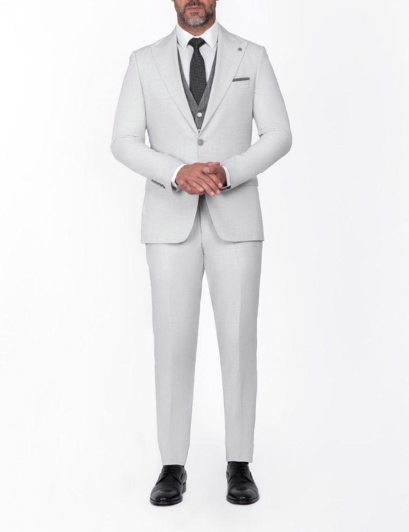 SK39SF02M011-Light-grey-005-1 Slim-Fit 3-Piece Suit with Mismatched Vest