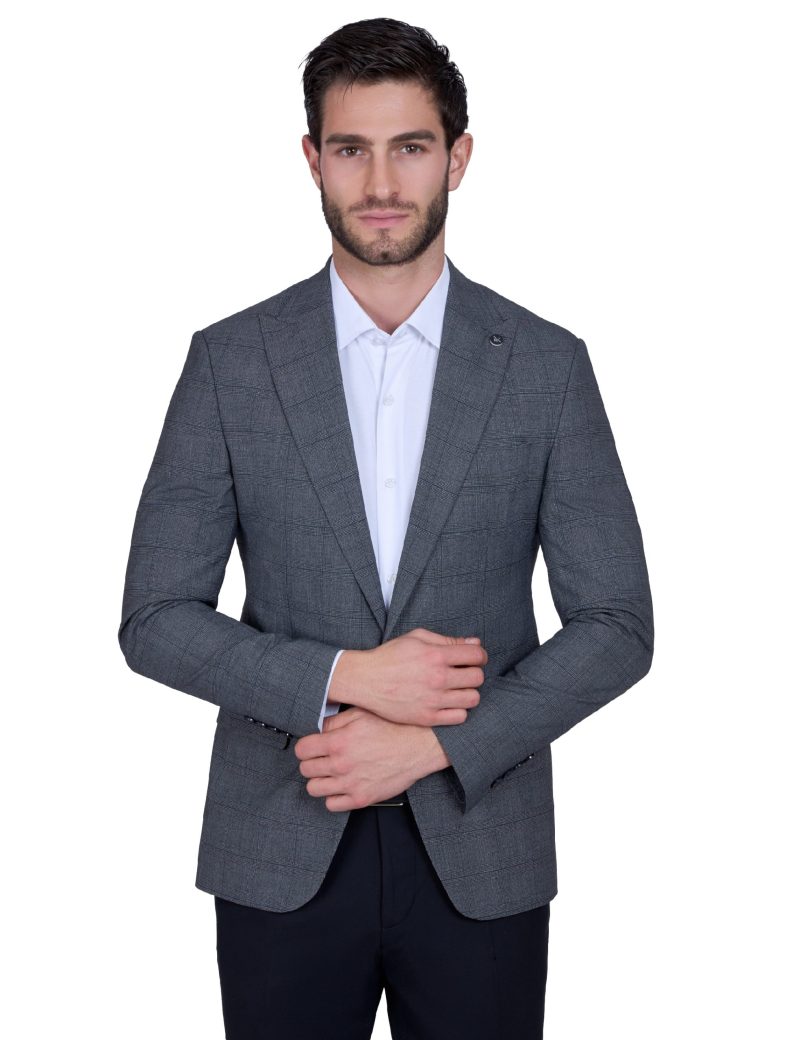 Print Slim-Fit 2-Piece Checked Suit