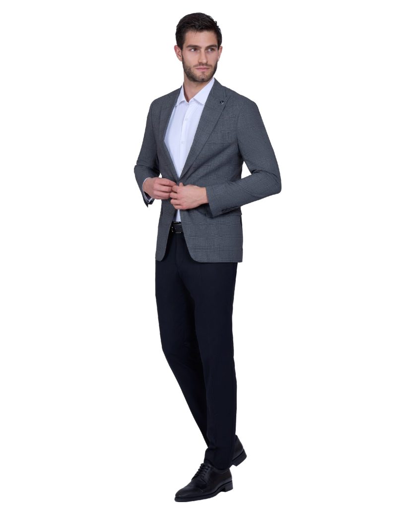 Print Slim-Fit 2-Piece Checked Suit