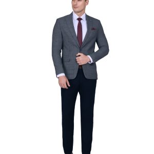 Slim-Fit 2-Piece Checked Suit