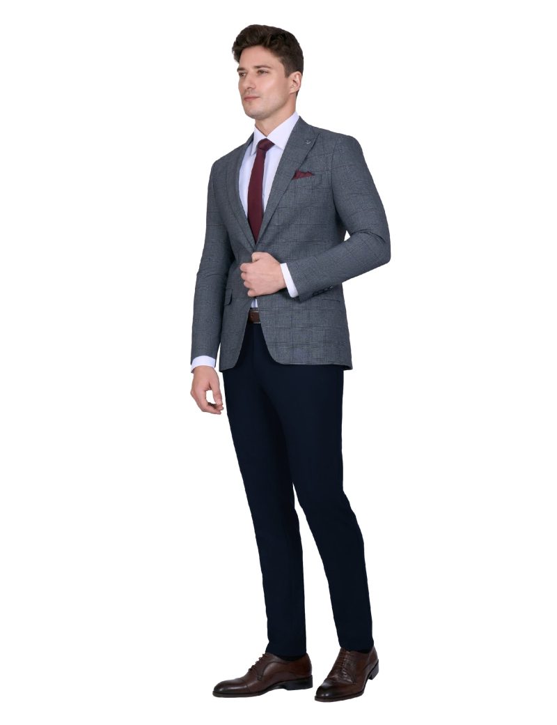 Print Slim-Fit 2-Piece Checked Suit