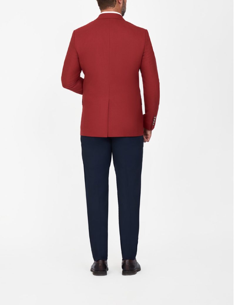 SK39SF04M002-Red-515-2 Slim-Fit Men's Classic Blazer