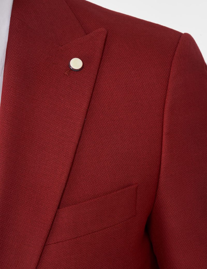 SK39SF04M002-Red-515-3 Slim-Fit Men's Classic Blazer