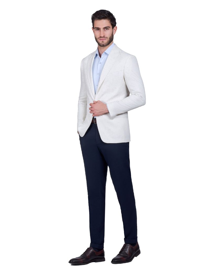 Print Slim-Fit Men's Linen Classic Blazer