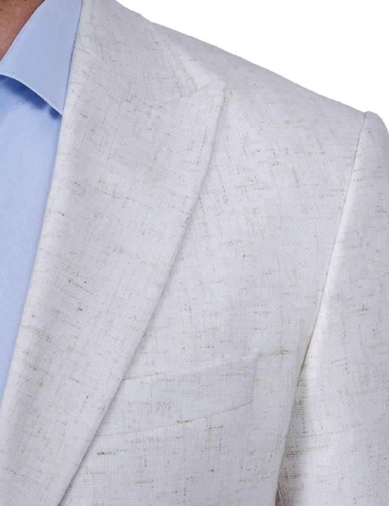 Print Slim-Fit Men's Linen Classic Blazer