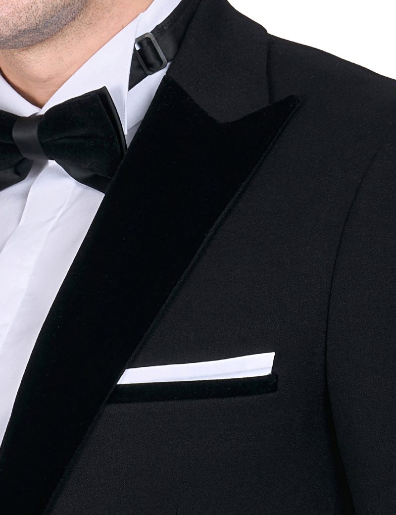 Print Tuxedo Suit with Peak Velvet Lapel & Velvet Double layered vest