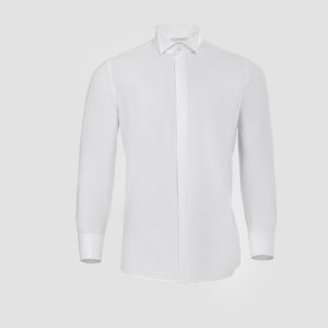 Comfort Fit Dacron Tuxedo Shirt with Hidden Buttons