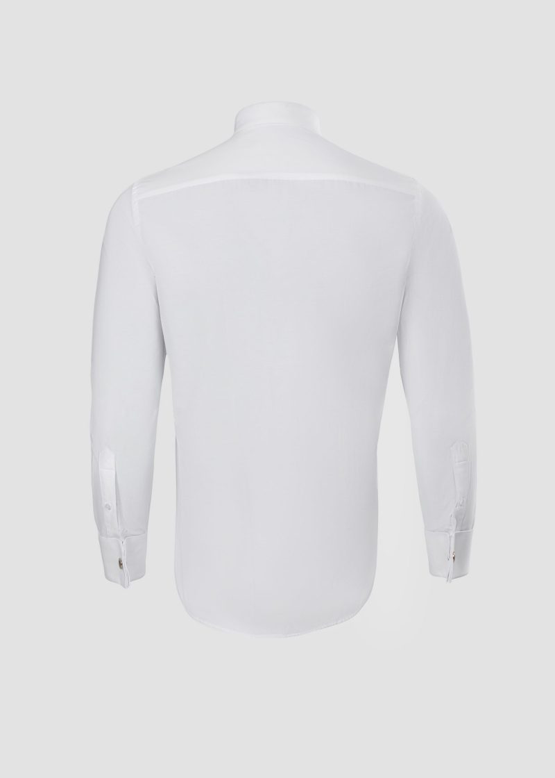 SK42CF01M003-White-394-2 Comfort Fit Dacron Tuxedo Shirt with Hidden Buttons