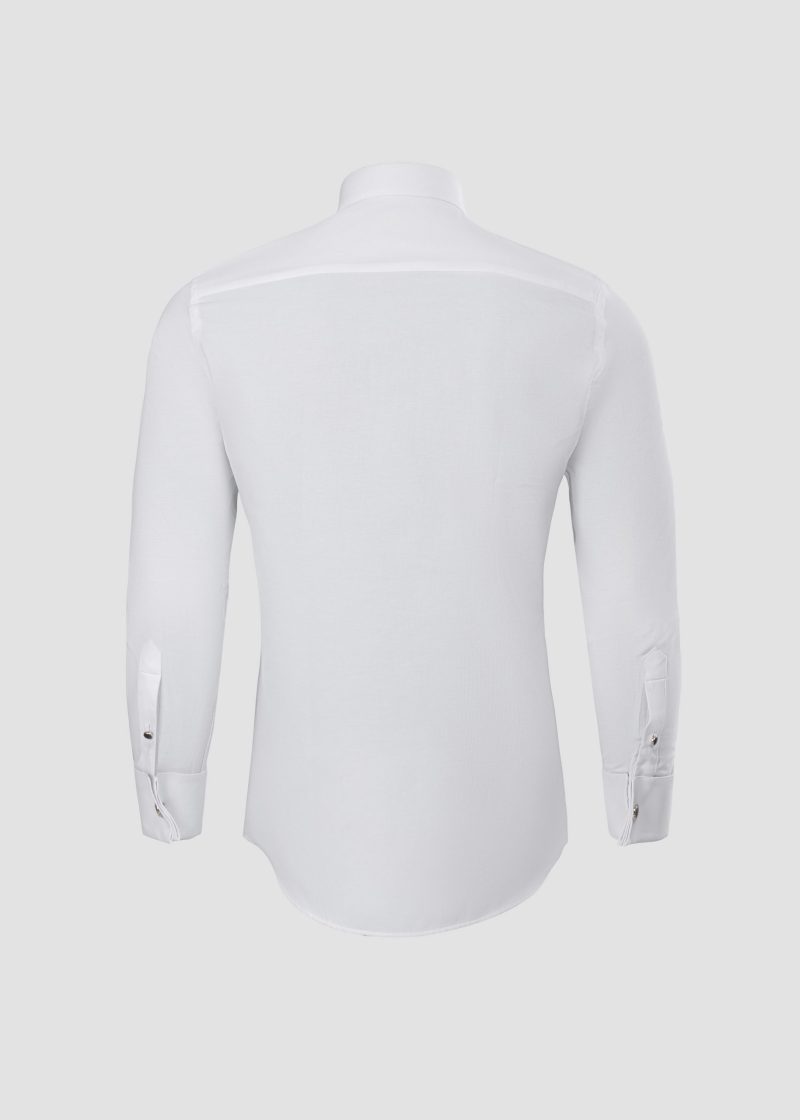 SK42CF01M005-White-394-5 Comfort Fit Textured Tuxedo Shirt