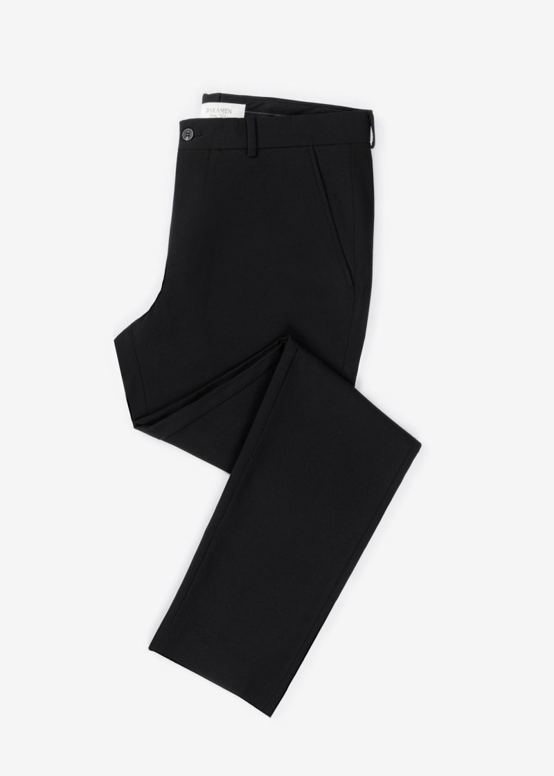 SK42CF03M001-Black-001-3 Classic Comfort Fit Plain Chino Pants