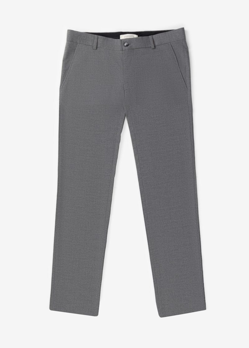 SK42CF03M001-Grey-005-1 Classic Comfort Fit Plain Chino Pants