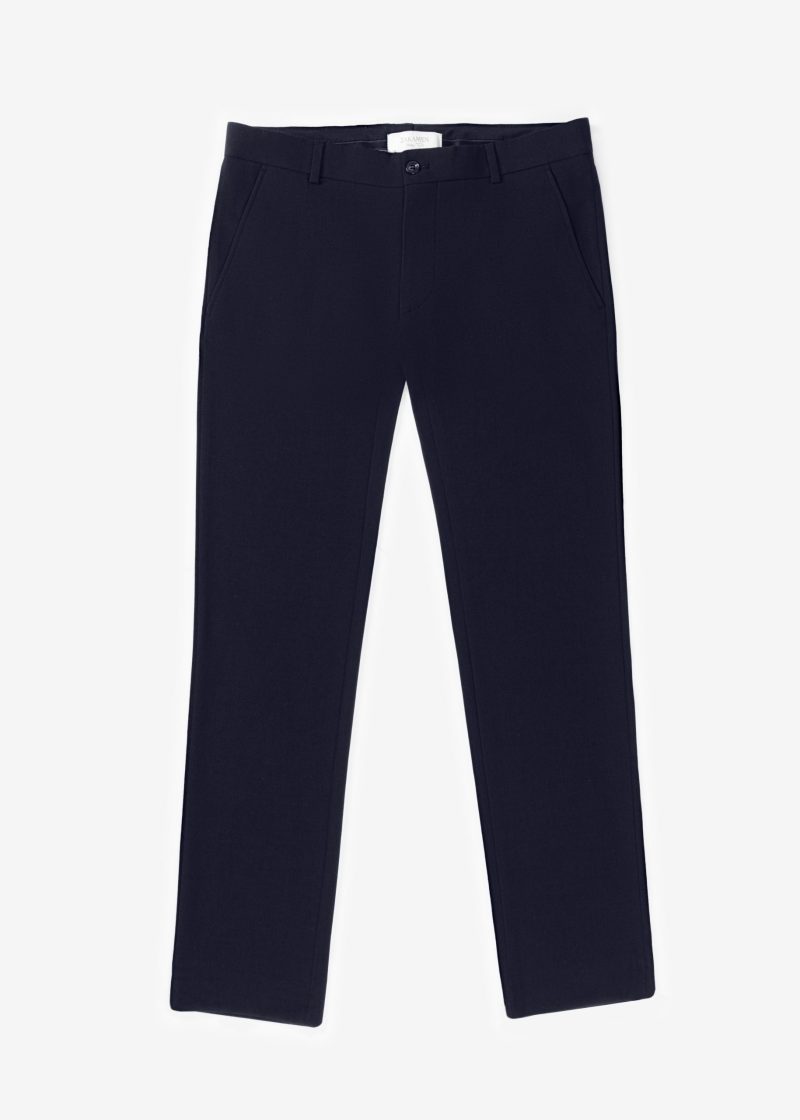 SK42CF03M001-Navy-002-1 Classic Comfort Fit Plain Chino Pants