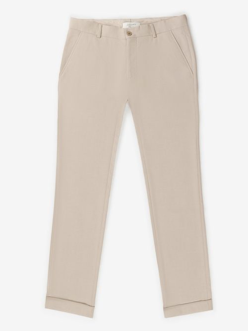 Comfort Fit Plain Cuffed Chino Pants