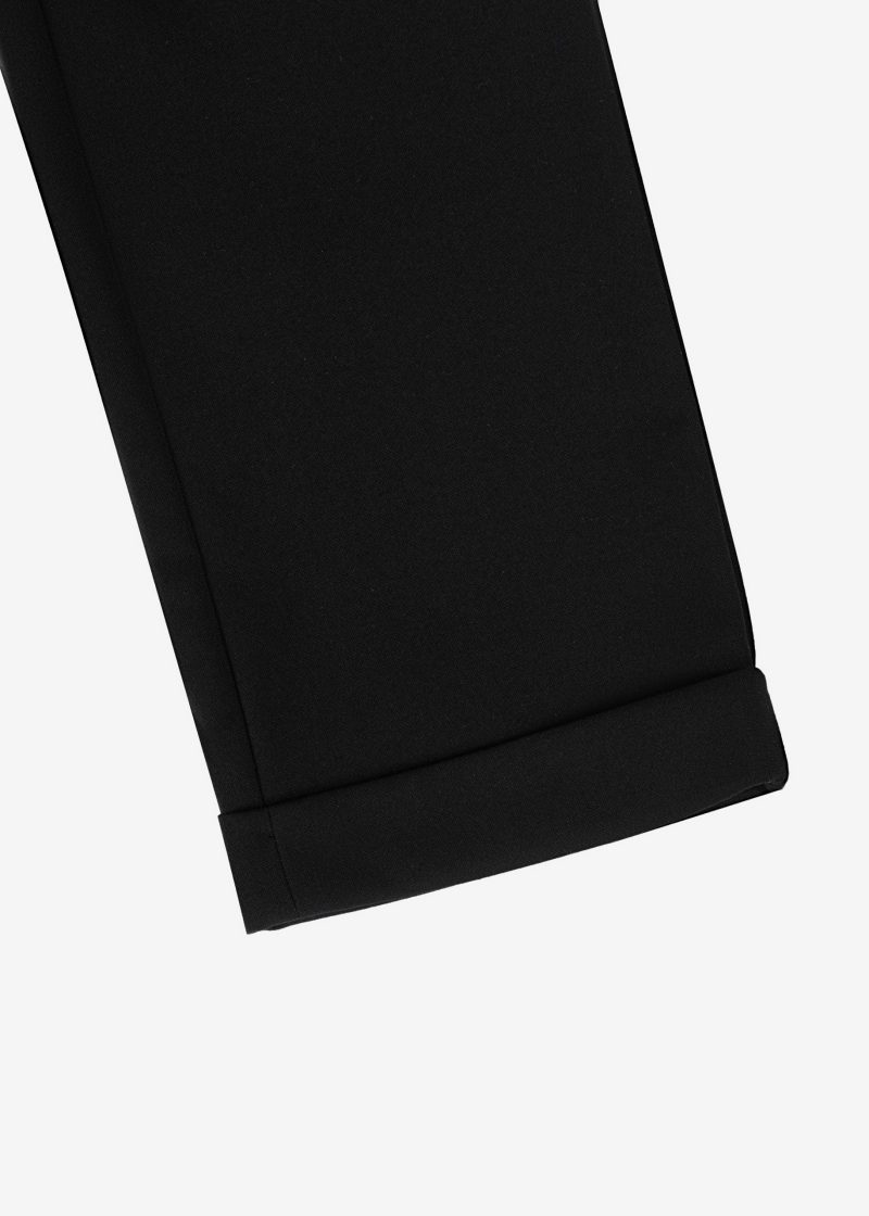 SK42CF03M002-Black-001-3 Comfort Fit Plain Cuffed Chino Pants