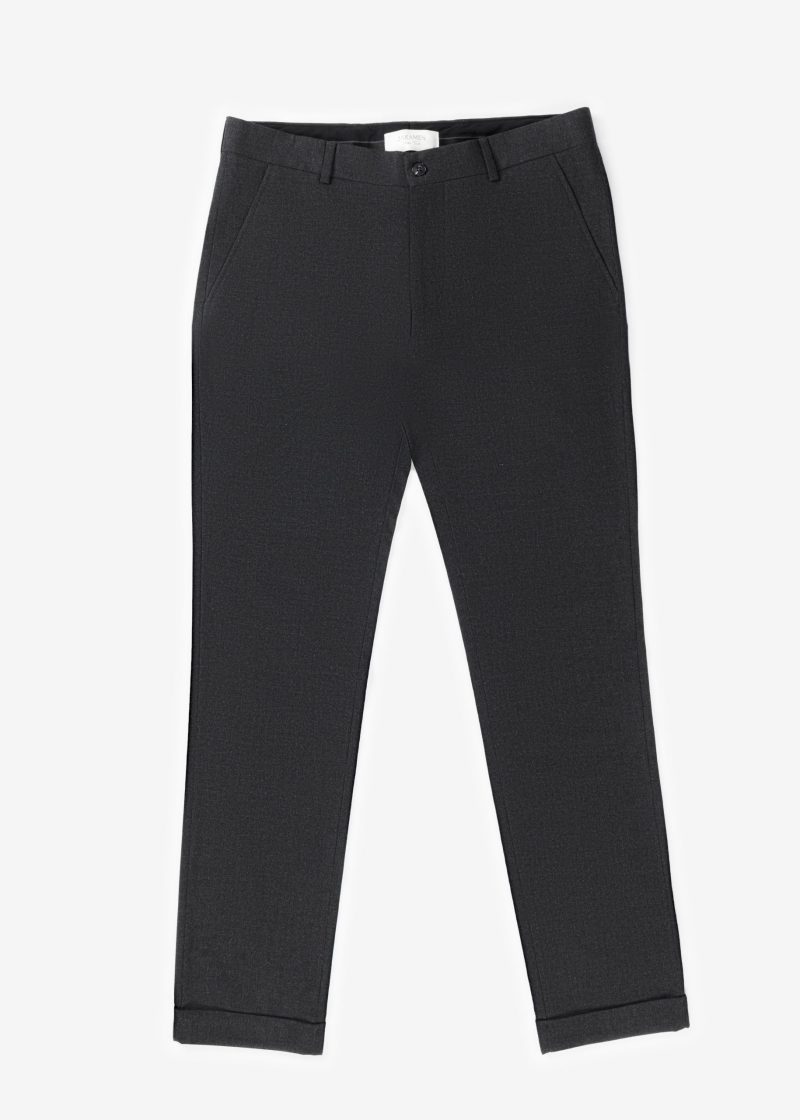 SK42CF03M002-Dark-Grey-014-1 Comfort Fit Plain Cuffed Chino Pants