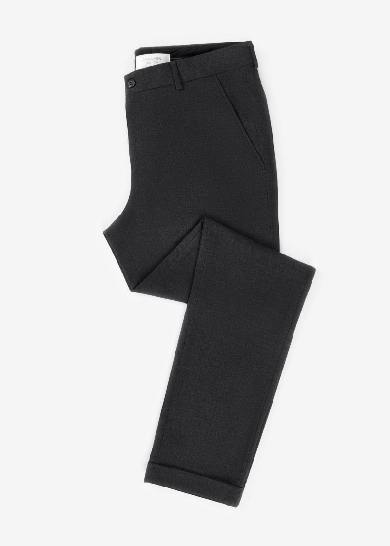 SK42CF03M002-Dark-Grey-014-4 Comfort Fit Plain Cuffed Chino Pants
