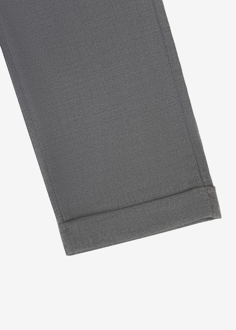 SK42CF03M002-Grey-005-2 Comfort Fit Plain Cuffed Chino Pants