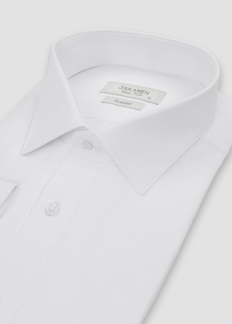 SK42KL01M001-White-394-3 Classic Fit Dacron Basic Shirt