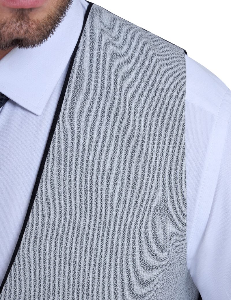 Print Slim Fit Notch Lapel Suit with Double-Breasted Vest