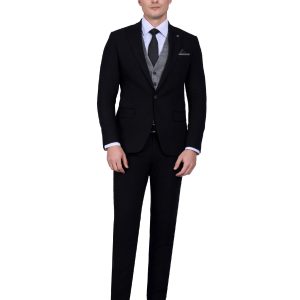 Slim Fit Peak Lapel Vest Suit