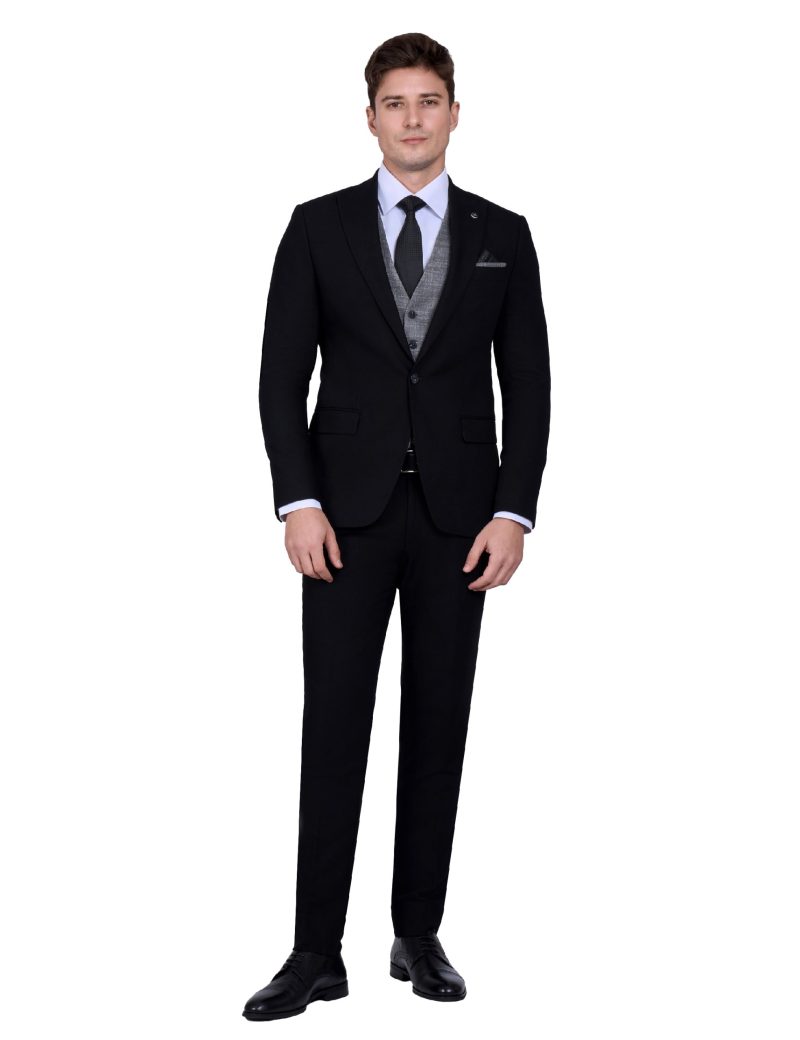 Slim Fit Peak Lapel Vest Suit