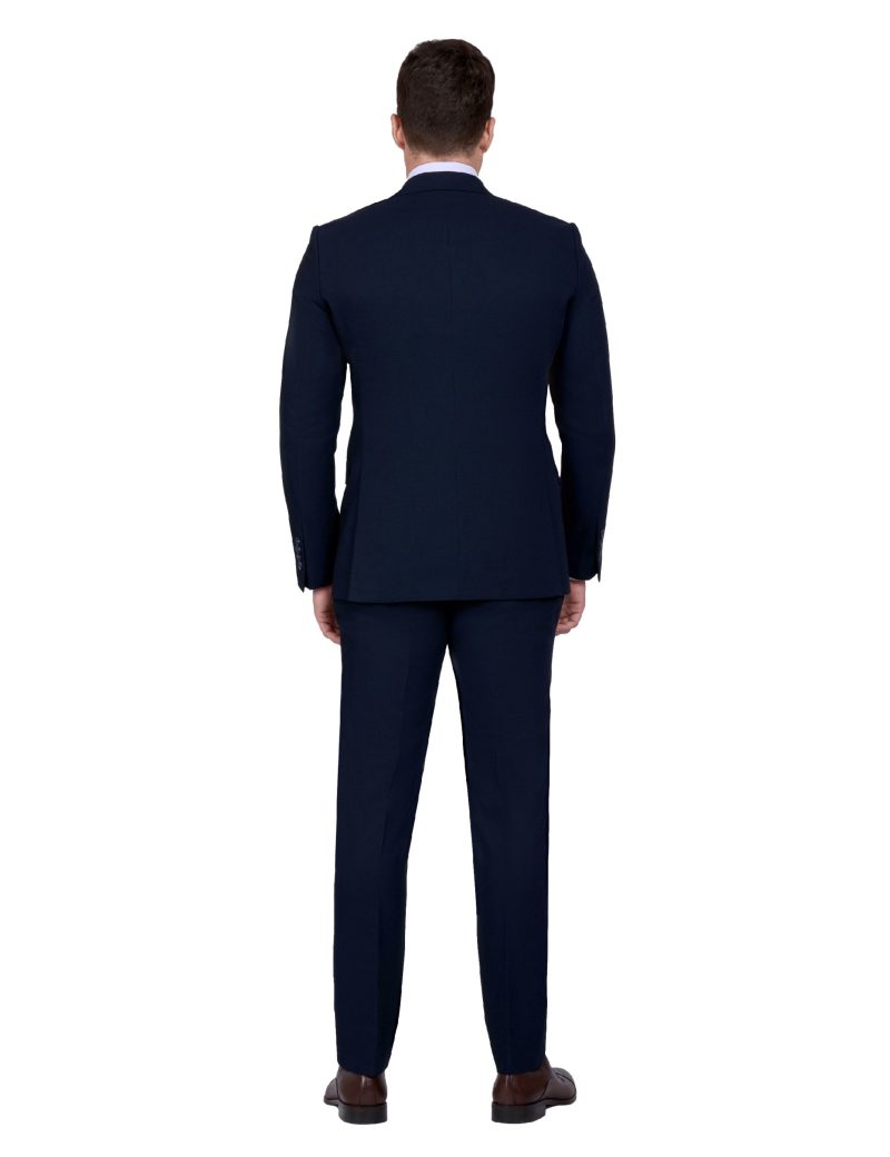 Print Slim Fit Notch Lapel Vest Suit with Navy Trim