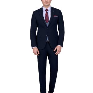 Slim Fit Notch Lapel Vest Suit