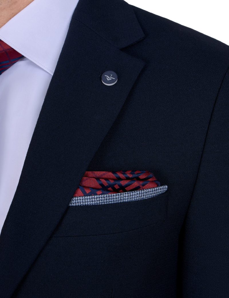 Print Slim Fit Notch Lapel Vest Suit