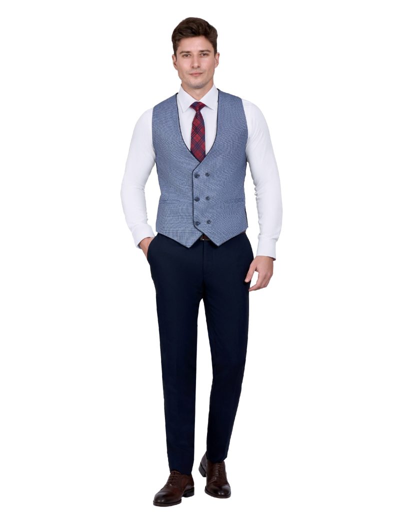 Print Slim Fit Notch Lapel Vest Suit
