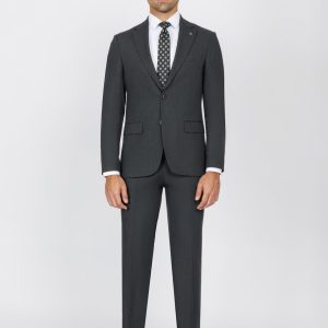 Dark Grey Slim Fit Suit with Notch Lapel