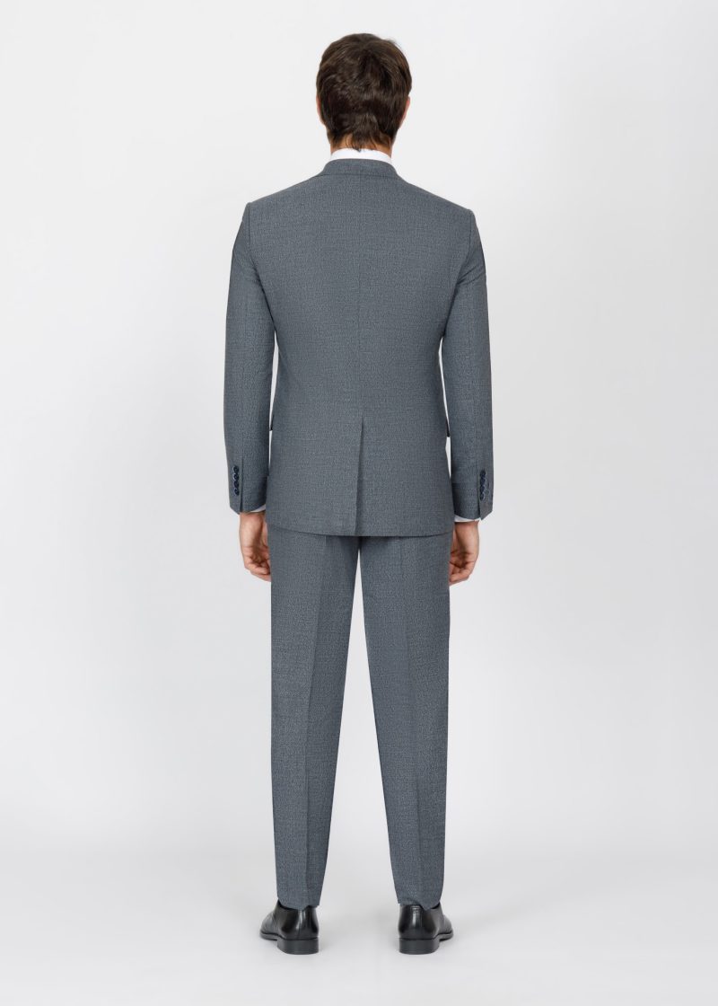 SK42SF02M013-Grey-Navy-002-3 Slim Fit Suit with Peak Lapel and Grey-Trim Vest