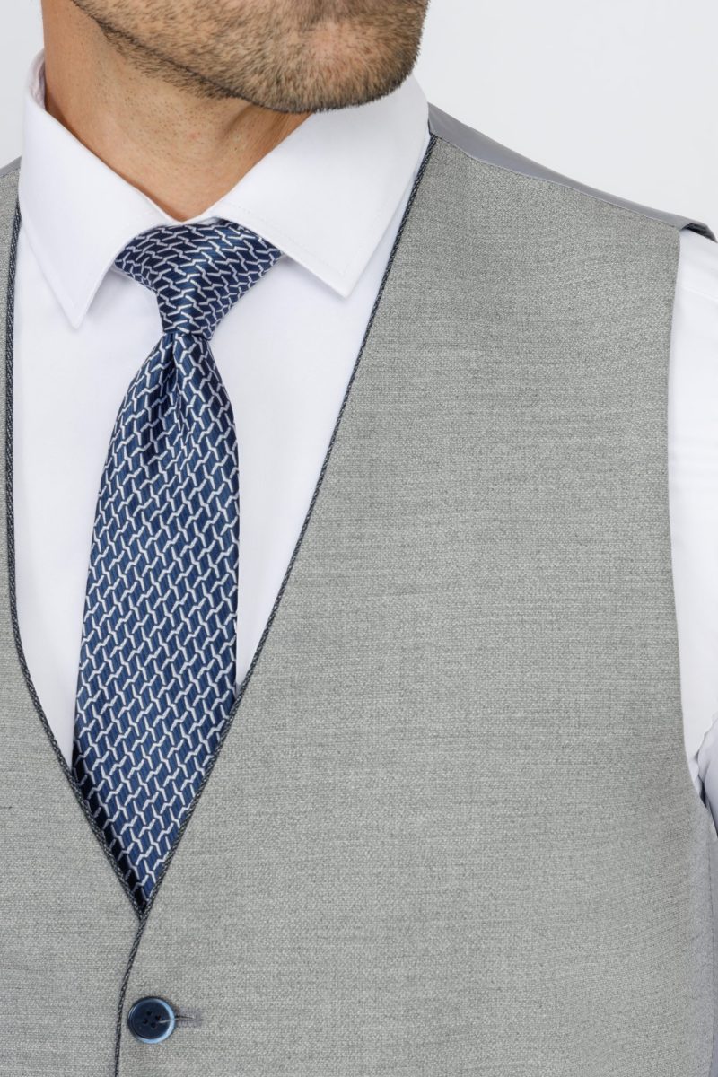 SK42SF02M013-Grey-Navy-002-6 Slim Fit Suit with Peak Lapel and Grey-Trim Vest