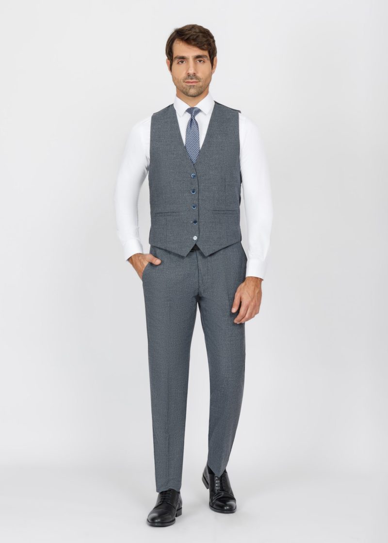 SK42SF02M013-Grey-Navy-002-7 Slim Fit Suit with Peak Lapel and Grey-Trim Vest