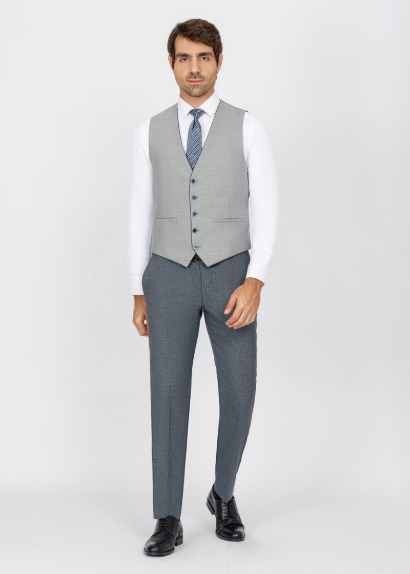 SK42SF02M013-Grey-Navy-002-8 Slim Fit Suit with Peak Lapel and Grey-Trim Vest