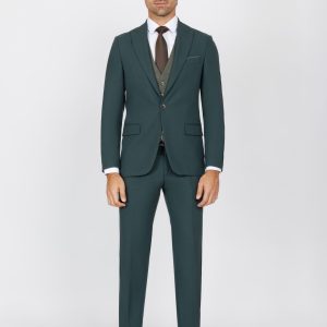 Slim Fit Suit with Peak Lapel and Flap Pockets