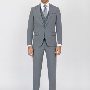 Slim Fit Suit with Peak Lapel and Flap Pockets