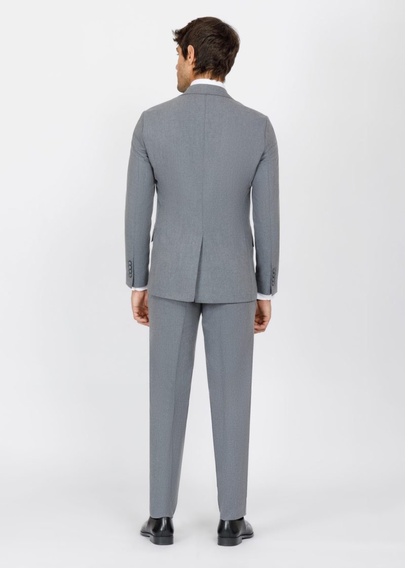 SK42SF02M015-Grey-005-3 Slim Fit Suit with Peak Lapel and Flap Pockets