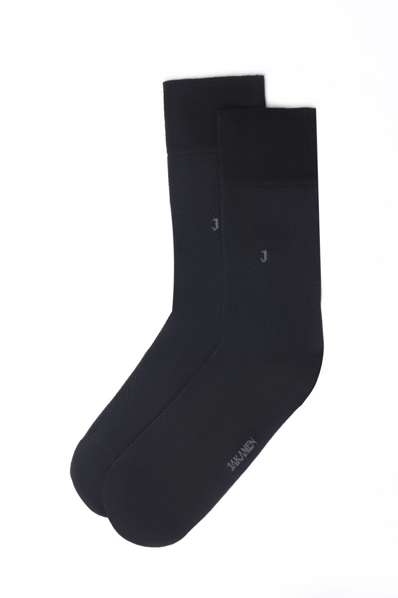 SO02B001-Black-1 Patterned Socks