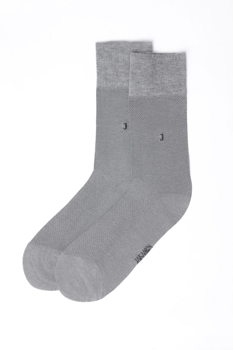 SO02L001-Light-grey-1 Patterned Socks