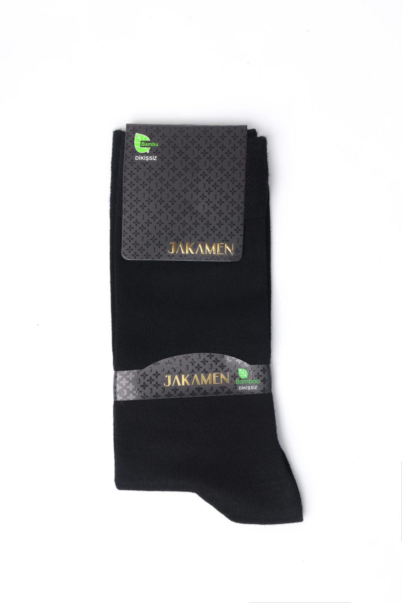 SO03B001-Black-2 Plain Socks