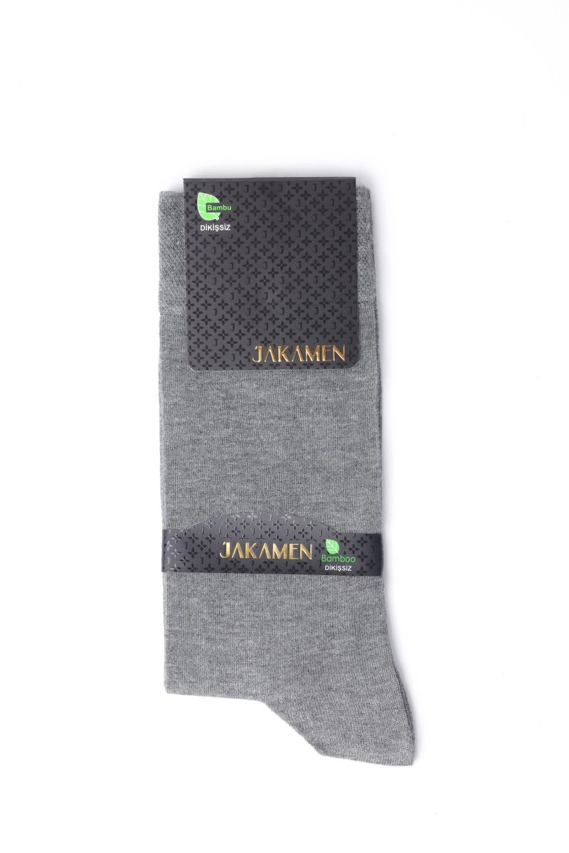 SO03L001-Light-grey-3 Plain Socks