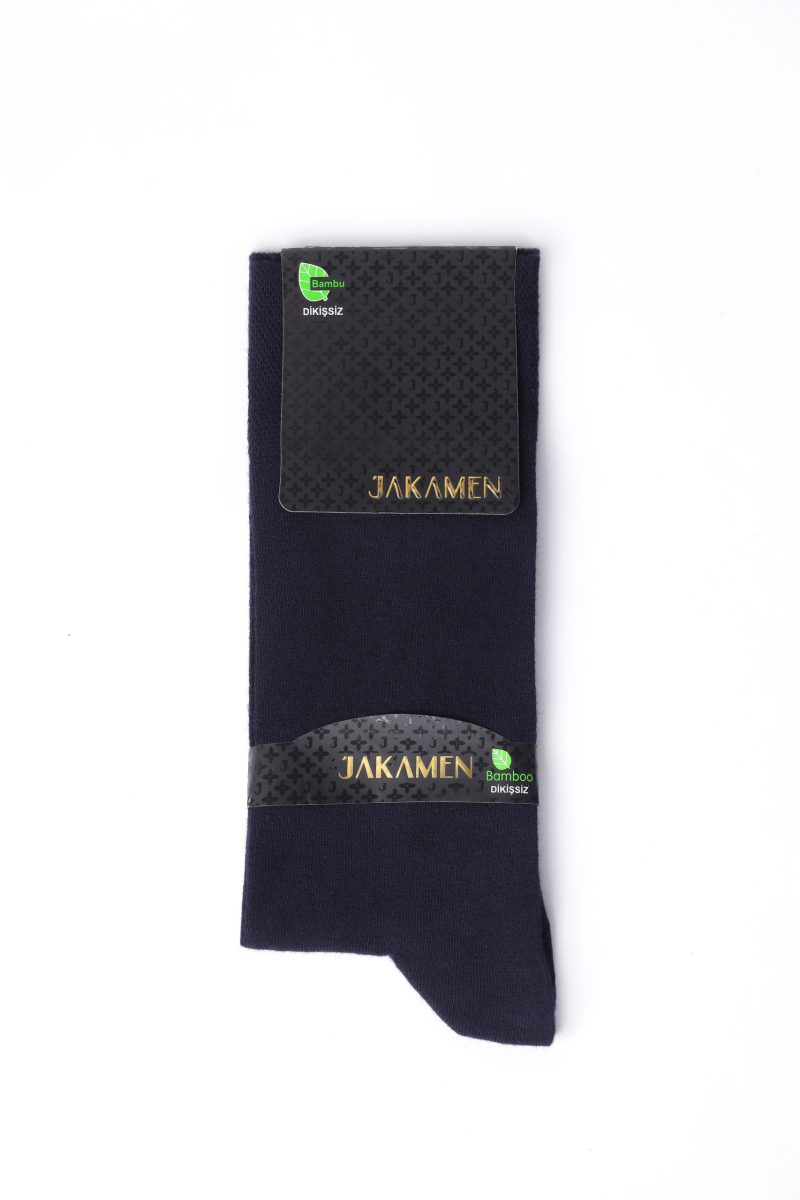 SO03N001-Navy-3 Plain Socks