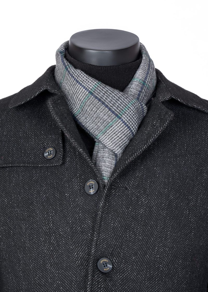 SR01G00-Grey-1 Checked Scarf