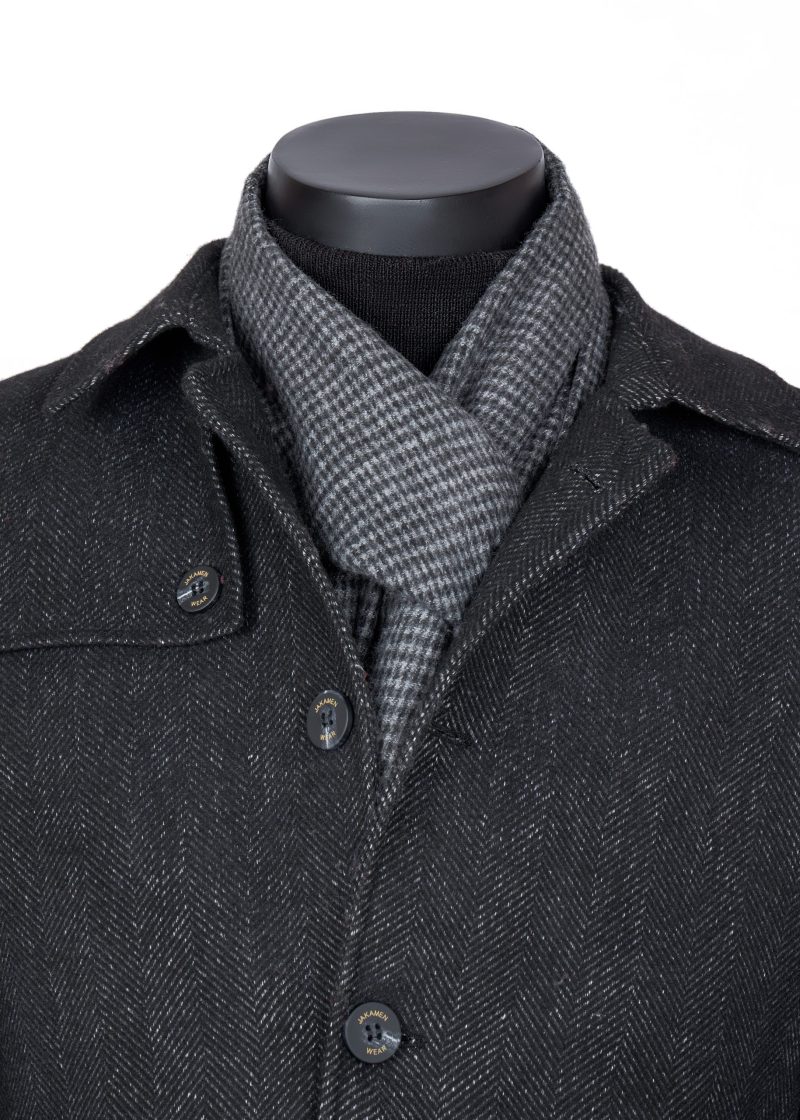 SR01GB00-Grey-Black-1 Textured Scarf