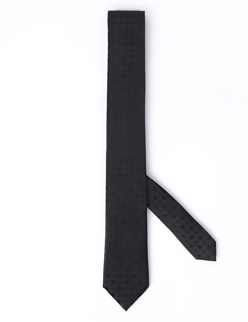 T001B00-Black-4 Black circles Tie