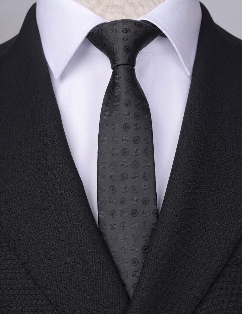 T001B00-Black-5 Black circles Tie